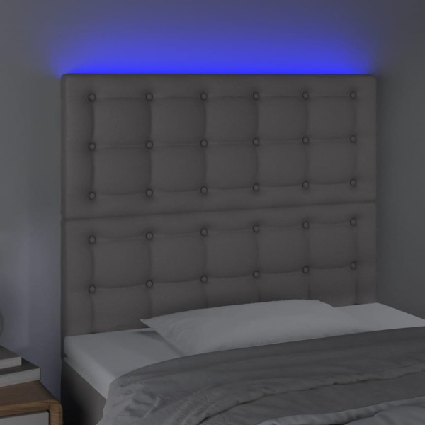 Cabecero con luces LED cuero sintético gris 90x5x118/128 cm M 3