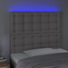 Cabecero con luces LED cuero sintético gris 90x5x118/128 cm 3