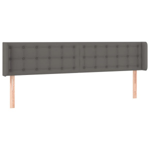 Cabeceira cama abas couro artificial 183x16x78/88 cm cinzento H