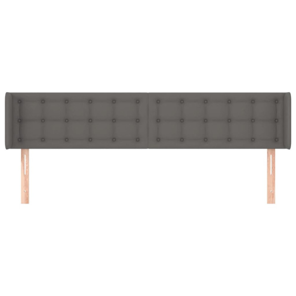 Cabeceira cama abas couro artificial 183x16x78/88 cm cinzento M 3