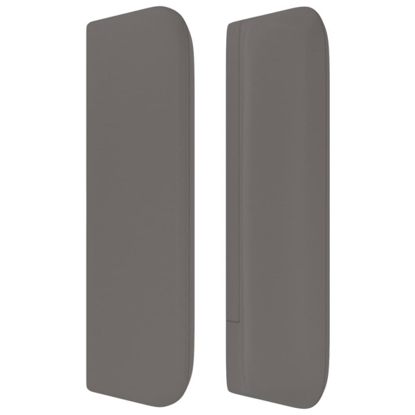 Cabeceira cama abas couro artificial 183x16x78/88 cm cinzento M 4