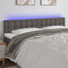 Cabecero con LED cuero sintético gris 180x5x78/88 cm 1