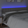 Cabeceira cama c/ LED 180x5x78/88cm couro artificial cinzento 3