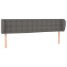 Cabecero de cuero sintético gris 183x23x78/88 cm 2