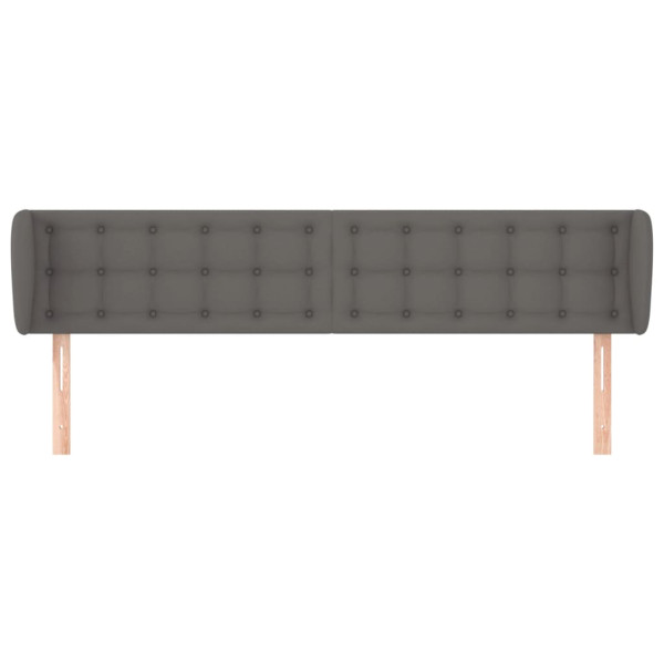 Cabeceira de cama c/ abas couro artificial 183x23x78/88cm cinza M 3
