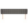 Cabecero de cuero sintético gris 183x23x78/88 cm 3