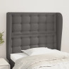 Cabecero con orejas cuero sintético gris 93x23x118/128cm 1