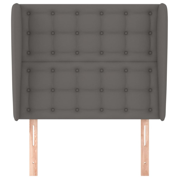 Cabecero con orejas cuero sintético gris 93x23x118/128cm M 3