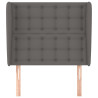 Cabecero con orejas cuero sintético gris 93x23x118/128cm 3
