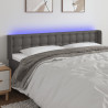 Cabecero con LED cuero sintético gris 183x16x78/88 cm 1