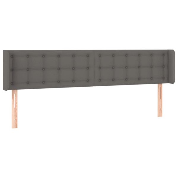 Cabecero con LED cuero sintético gris 183x16x78/88 cm M 3