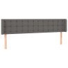 Cabecero con LED cuero sintético gris 183x16x78/88 cm 3