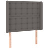 Cabecero con LED cuero sintético gris 93x16x118/128cm 3
