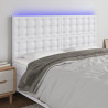 Cabecero con luces LED cuero sintético blanco 160x5x118/128 cm 1