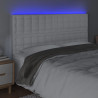 Cabecero con luces LED cuero sintético blanco 160x5x118/128 cm 3