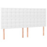 Cabecero con luces LED cuero sintético blanco 160x5x118/128 cm 4