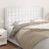 Cabeceira cama c/ abas couro artificial 163x23x118/128cm branco 1