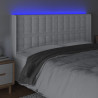 Cabecero con LED cuero sintético blanco 163x16x118/128 cm 4