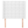 Cabecero con orejas de cuero sintético blanco 83x16x118/128 cm 3