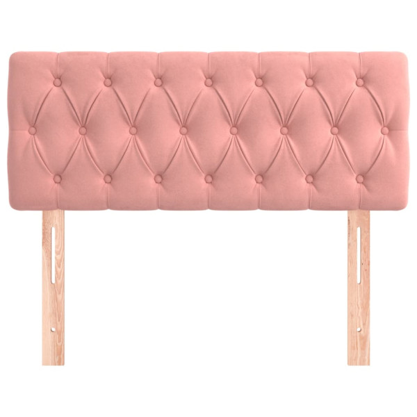 Cabecero de terciopelo rosa 100x7x78/88 cm M 3