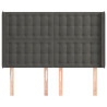 Cabecero con orejas de terciopelo gris oscuro 147x16x118/128 cm 3