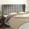 Cabecero con orejas de terciopelo gris claro 203x23x118/128 cm 1