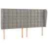 Cabeceira cama c/ abas veludo 203x23x118/128 cm cinzento-claro 2
