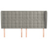 Cabecero con orejas de terciopelo gris claro 203x23x118/128 cm 3