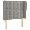 Cabeceira cama c/ abas veludo 103x23x118/128 cm cinzento-claro 2
