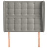 Cabeceira cama c/ abas veludo 103x23x118/128 cm cinzento-claro 3
