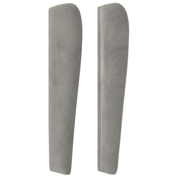 Cabeceira cama c/ abas veludo 103x23x118/128 cm cinzento-claro M 4
