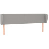 Cabecero de tela gris claro 183x23x78/88 cm 2