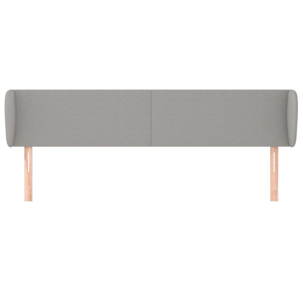 Cabeceira de cama c/ abas tecido 183x23x78/88 cm cinzento-claro M 3