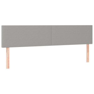 Cabeceira de cama 2 pcs tecido 90x5x78/88 cm cinzento-claro H