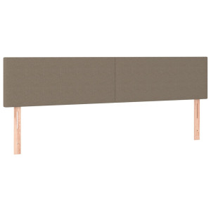 Cabeceira cama 2 pcs tecido 80x5x78/88 cm cinzento-acastanhado H