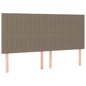 Cabeceira cama 4 pcs tecido 100x5x78/88 cm cinzento-acastanhado H
