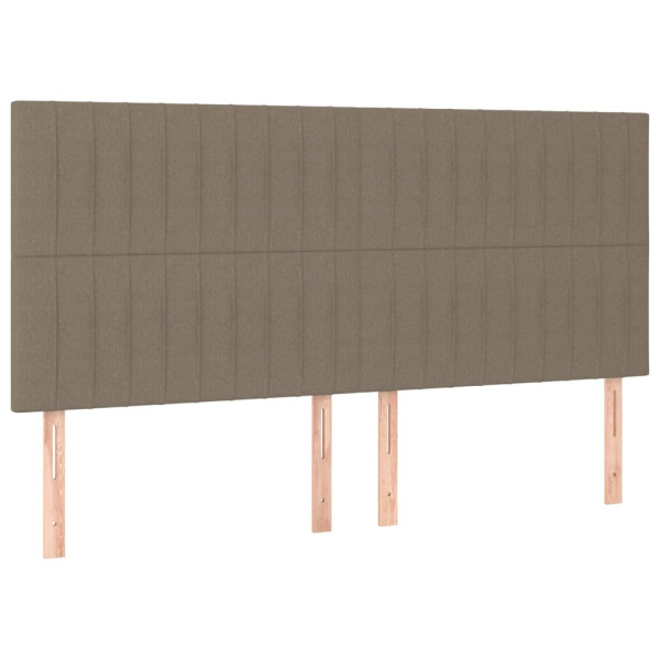 Cabeceira cama 4 pcs tecido 100x5x78/88 cm cinzento-acastanhado M 2