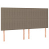 Cabeceira cama 4 pcs tecido 100x5x78/88 cm cinzento-acastanhado 2