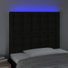 Cabecero con luces LED tela negro 90x5x118/128 cm 3