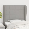 Cabecero con orejas de tela gris claro 93x23x118/128 cm 1