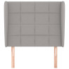 Cabecero con orejas de tela gris claro 93x23x118/128 cm 3