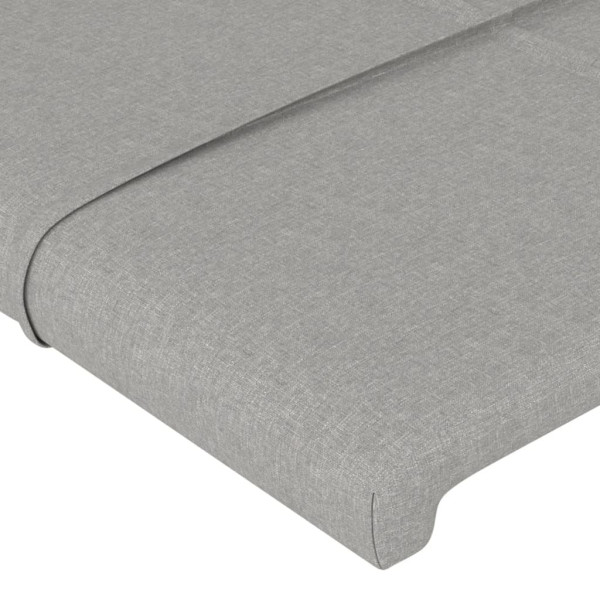 Cabecero con orejas de tela gris claro 93x23x118/128 cm M 5