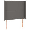 Cabecero con LED cuero sintético gris 103x16x118/128cm 3