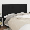 Cabecero con orejas de tela negro 183x16x118/128 cm 1