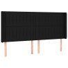 Cabeceira de cama c/ abas tecido 183x16x118/128 cm preto 2