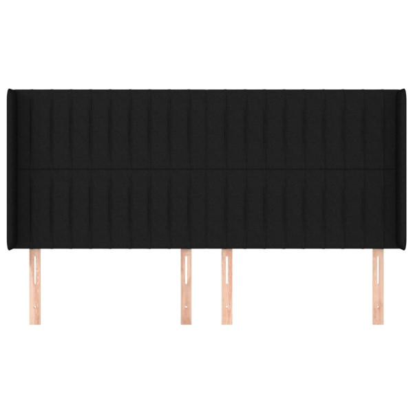 Cabeceira de cama c/ abas tecido 183x16x118/128 cm preto M 3