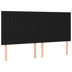 Cabeceros 4 unidades de tela negro 90x5x78/88 cm H