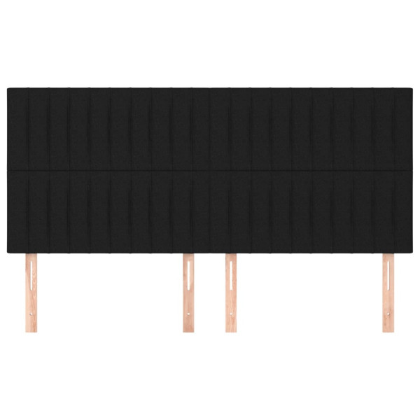 Cabeceros 4 unidades de tela negro 90x5x78/88 cm M 3