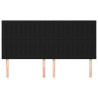 Cabeceros 4 unidades de tela negro 90x5x78/88 cm 3