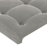 Cabecero con LED de terciopelo gris claro 163x16x78/88 cm 5